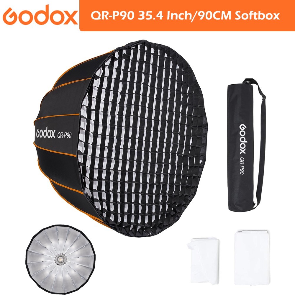 US Godox QR-P90 Quickly Release Parabolic Deep Bowens Flash Softbox / Diffusers