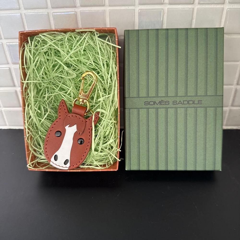 Somes Saddle Horse Ash Charm Keychain