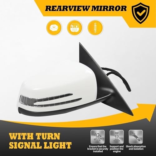 Passenger Side Mirror Assembly Compatible with CLA250 CLA45 AMG Right White