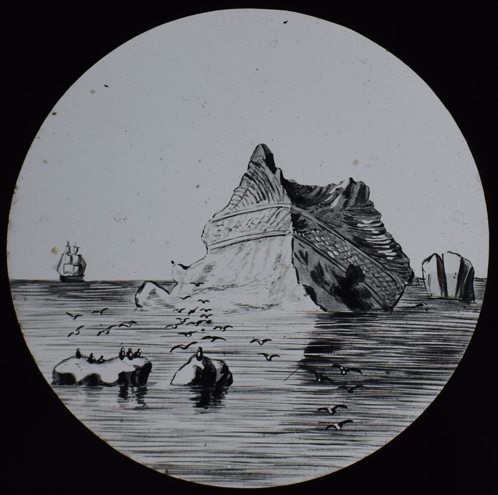BRITISH ARCTIC 1875-76 EXPEDITION NO38 ICEBERG & SHIP Magic Lantern Slide