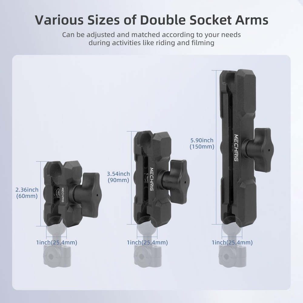 Double Socket Arm 5.9 Inch Compatible with RAM Mount