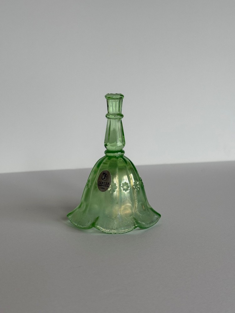 Fenton Mini Apple Green Stretch Glass Bell