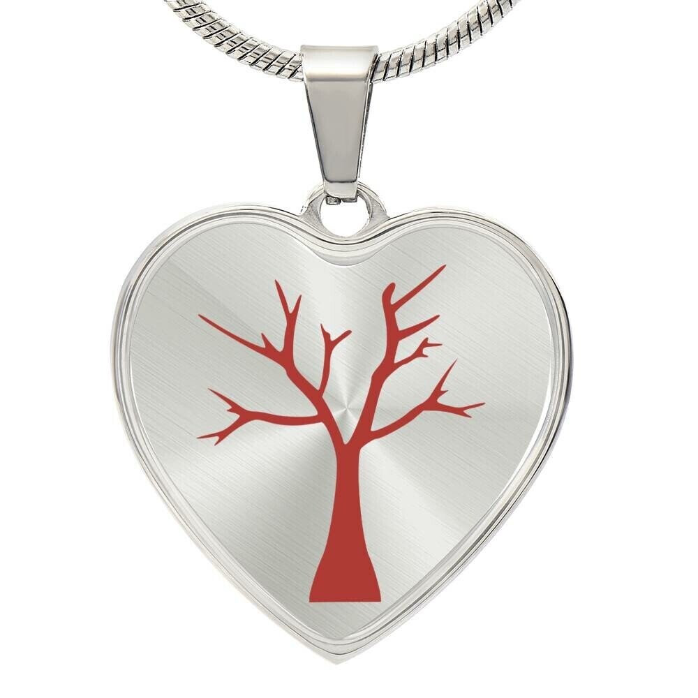 Graphic Heart Pendant + Necklace - Growing Tree