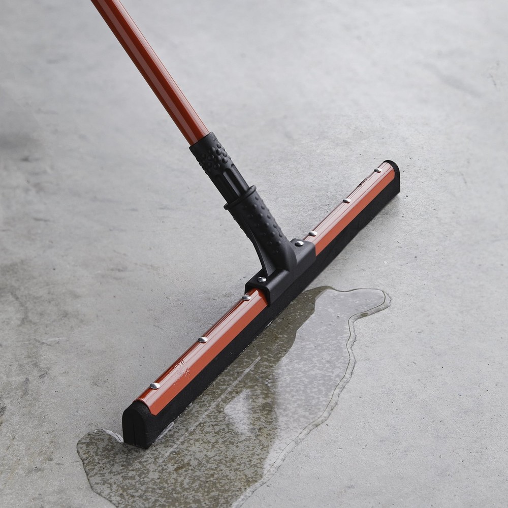 Libman 20" Rubber Flex Blade Floor Squeegee Red Steel Handle