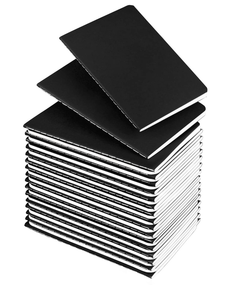 Lzerking Mini Notepads Bulk 36 Pack Small Journal Pocket Notepad-Black Black
