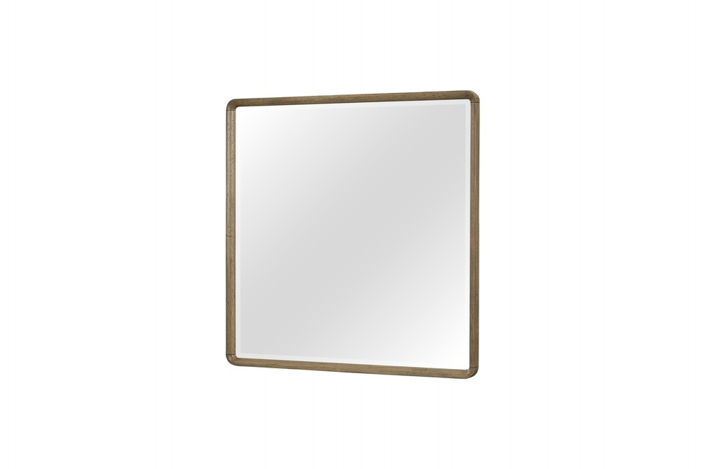Veneer Frame Mirror, 24x36 Inch Wall Mirror with Rounded Corners