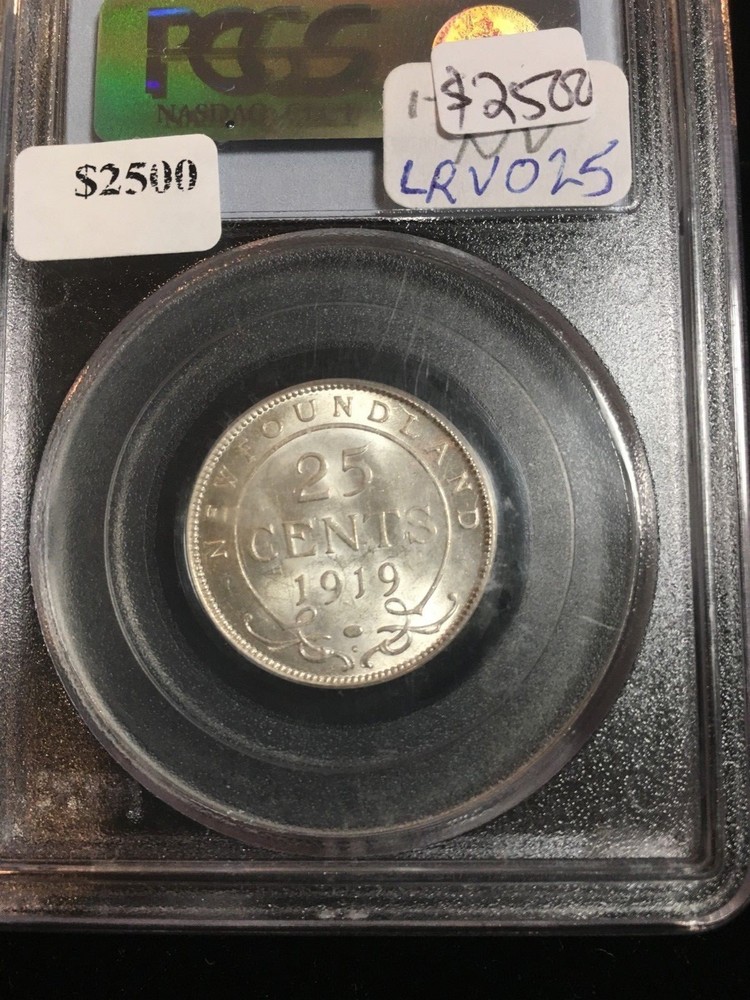 1919C Newfoundland, ¢25 Cent, PCGS Graded, **MS-63** #7750
