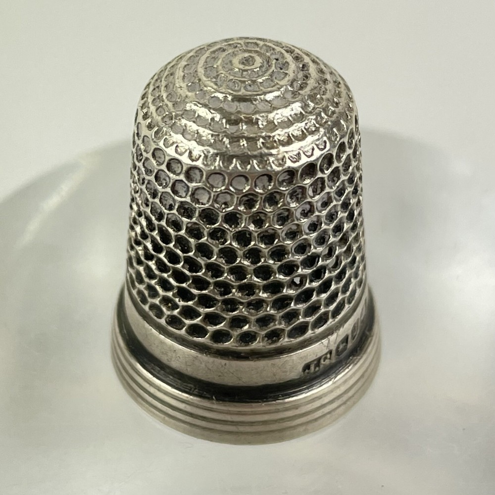 Antique Solid Silver Thimble James Swann 1898 2.3cm 6g