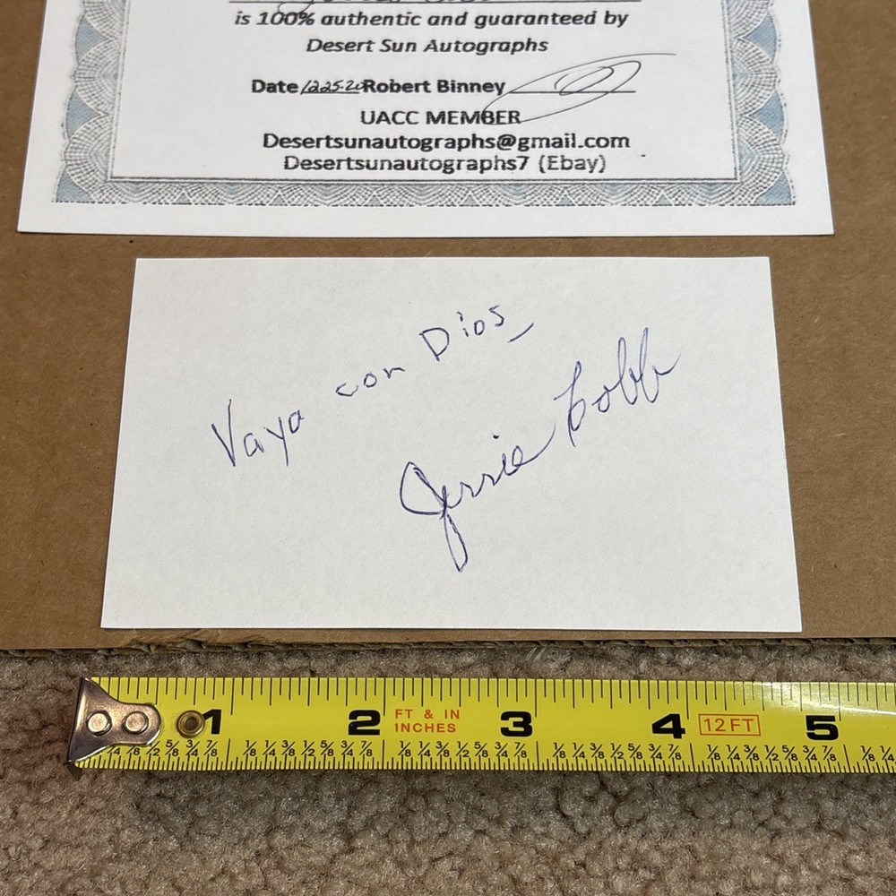 Jerrie Cobb Signed Index Card