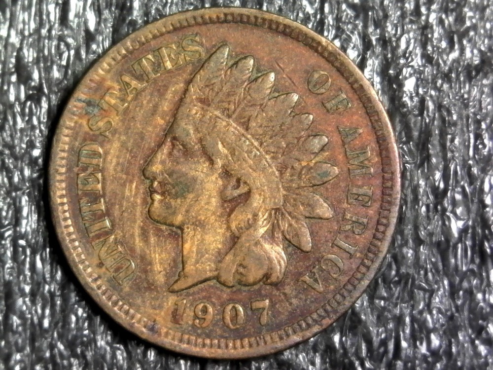 1907 Indian Head Penny, Cent Coin (z1110)
