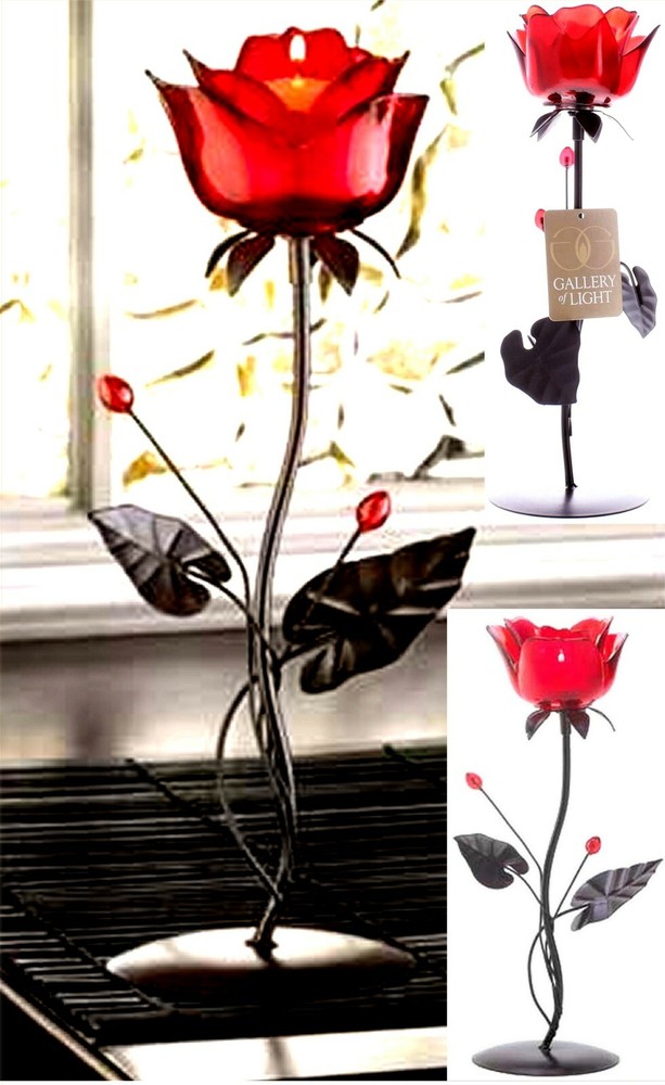 ROMANTIC!,,,RUBY ROSE LOVE VOTIVE  CANDLE HOLDER ** NIB