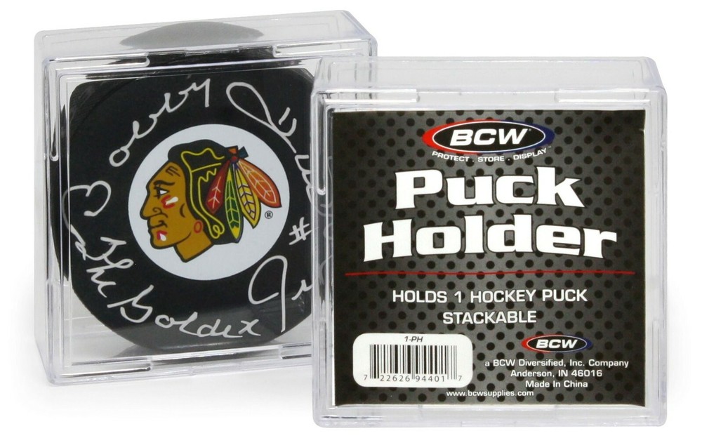 (3 Pack) BCW Square Hockey Puck Holder Cube Case Stackable For Regulation Pucks