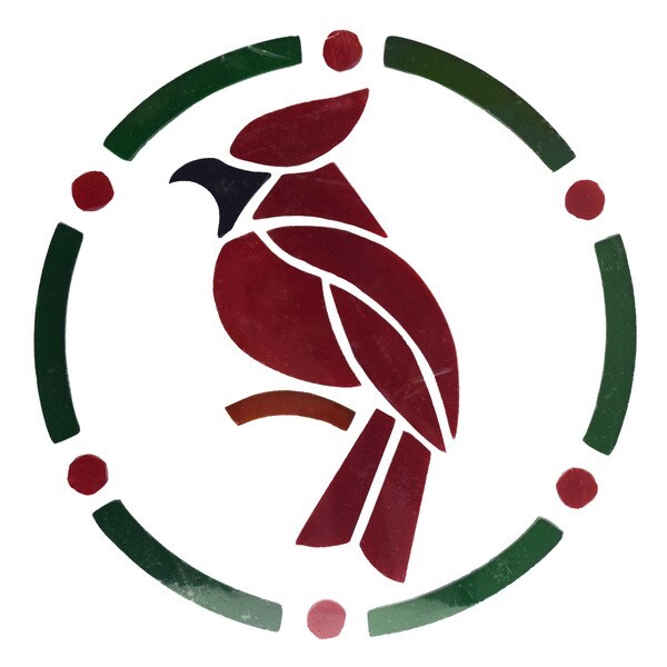 Pre-Cut Stained Glass Cardinal