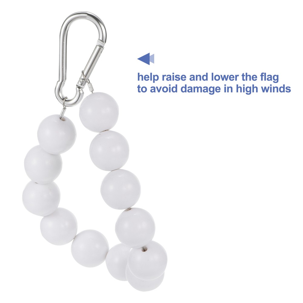 1 Pcs Flag Pole Beaded Retainer Ring, White