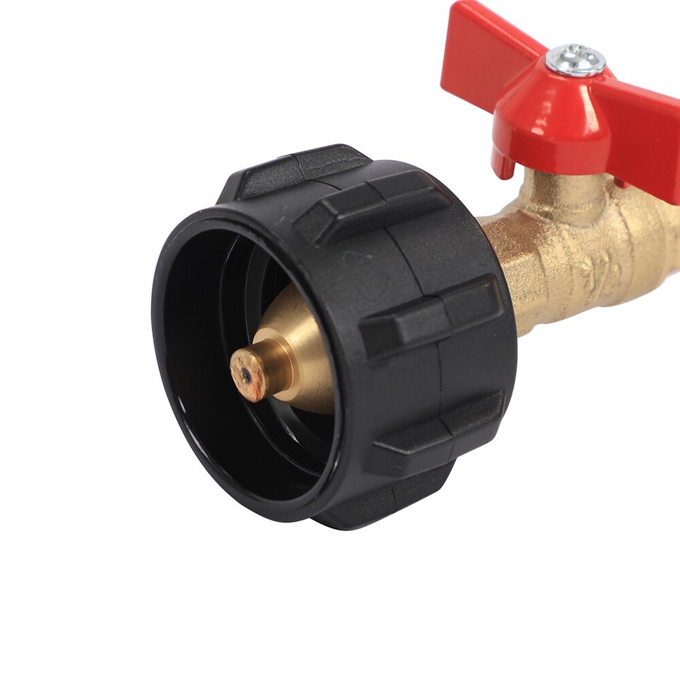 On-Off Control Valve Propane Refill Adapter 90-degree elbow