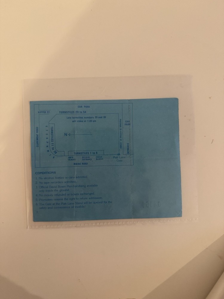 David Bowie Concert Ticket