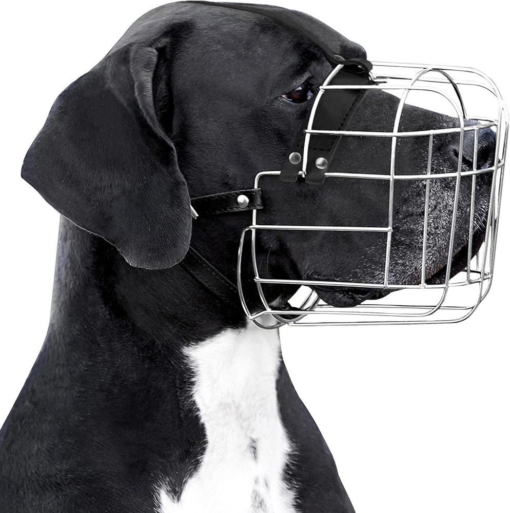Adjustable Metal Wire Basket Muzzle for Large Dogs