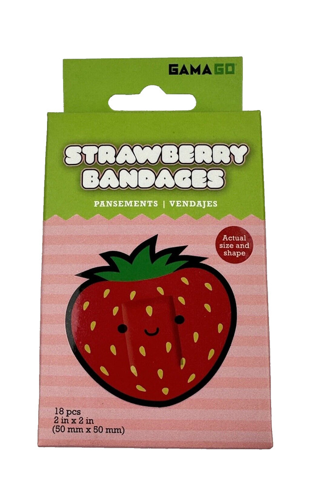 Strawberry Pattern Self-Adhesive Fun Novelty Bandages 18pcs