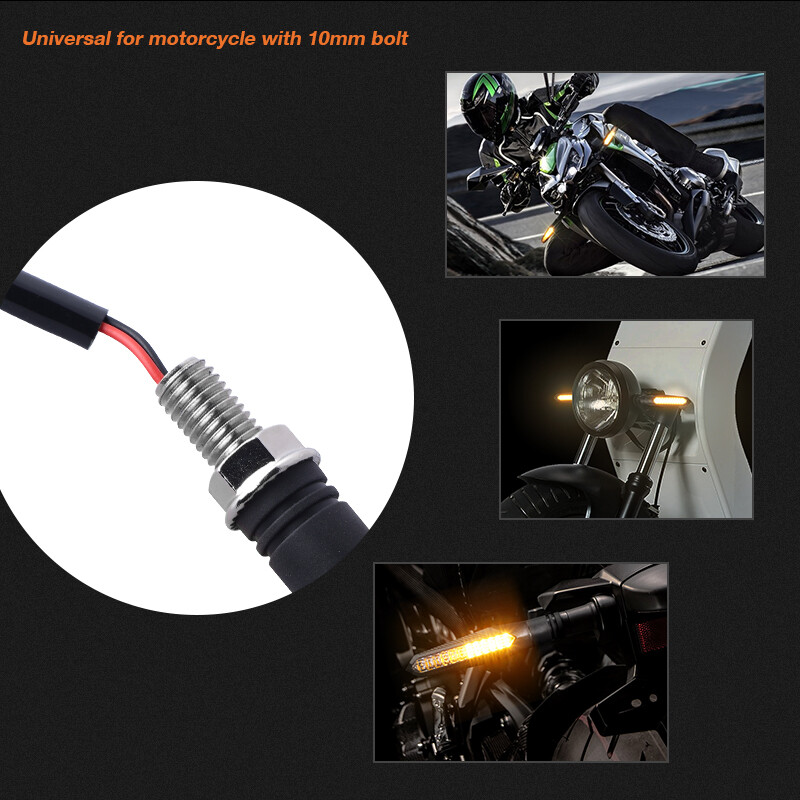 4X Motorcycle LED Turn Signal Light Indicator Flowing Sequential Amber Universal