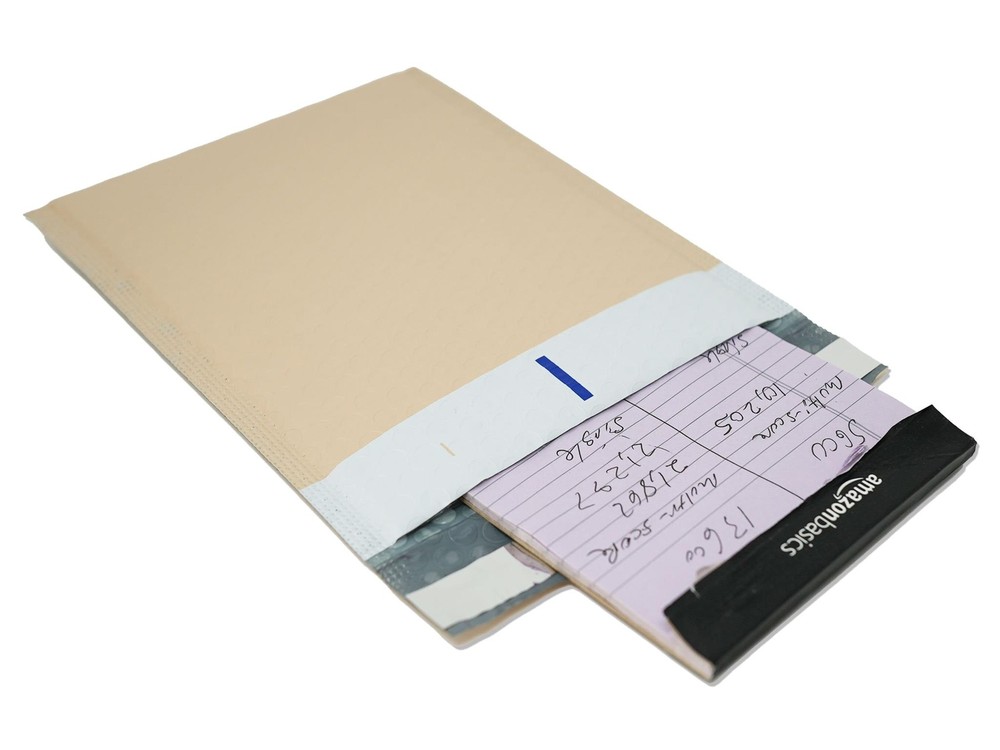 6x10 Khaki Fully Recyclable Bubble Padded Envelopes, Recycled Eco- Friendly Poly