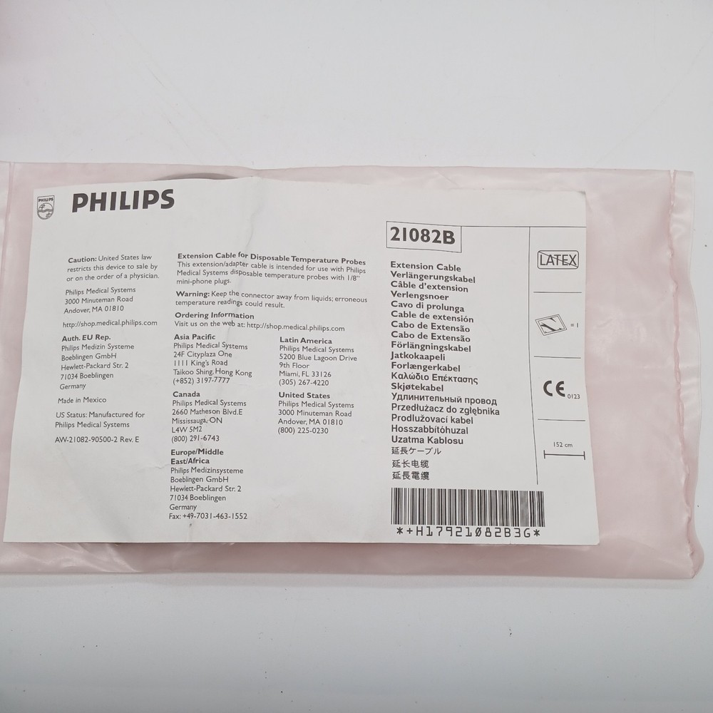 Philips 21082 B Temperature Probes, Long (10') Adapter Cable, Reusable