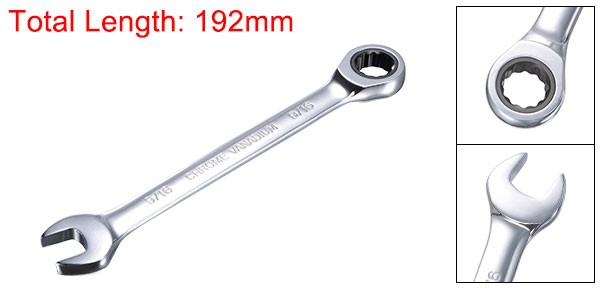 9/16" Ratcheting Combination Wrench SAE 72 Teeth 12 Point Box Ended Spanner Tool