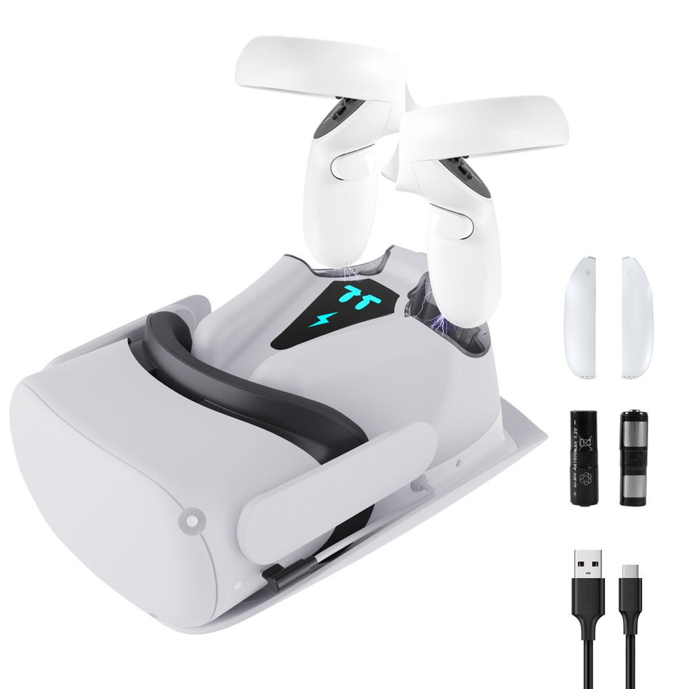 VR Charging Stand &Dock for Oculus Quest 2 with Rechargeable Battery