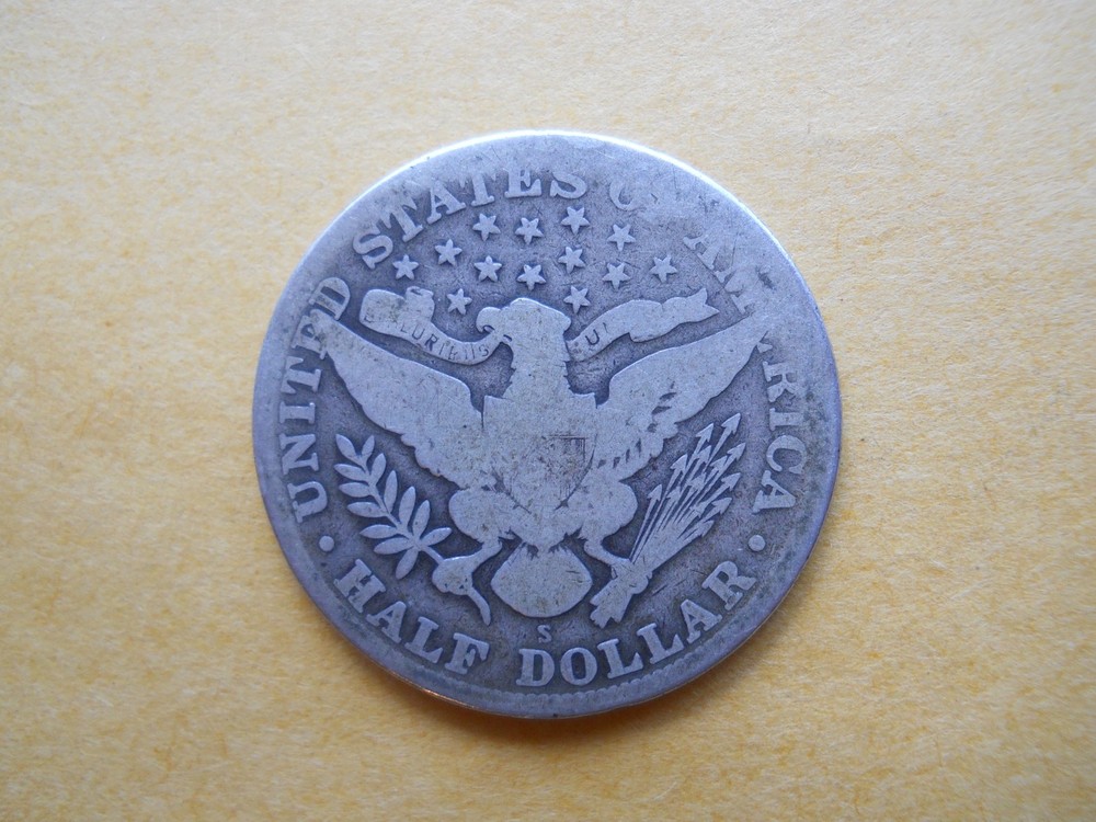 1913 S Barber Half Dollar Vtg Silver