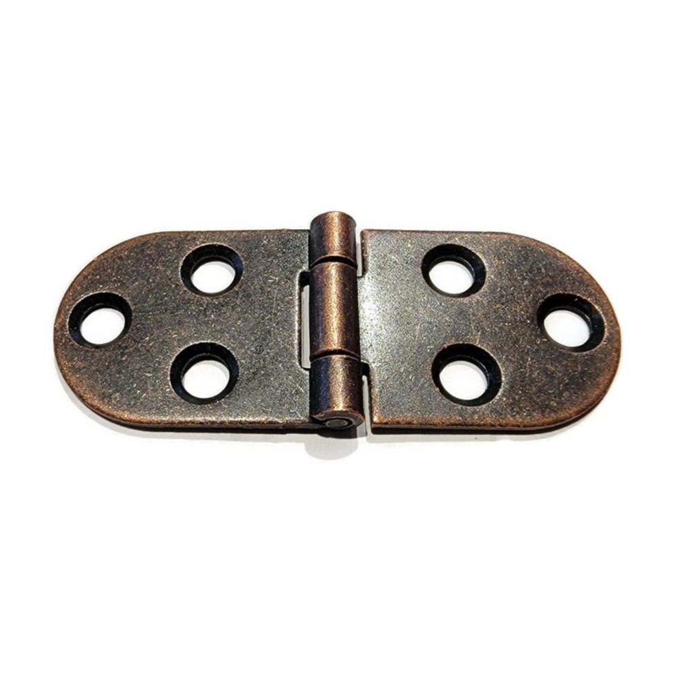 Small oval sewing machine Hinge - Antique Copper Plated Steel  Humidor Hinge