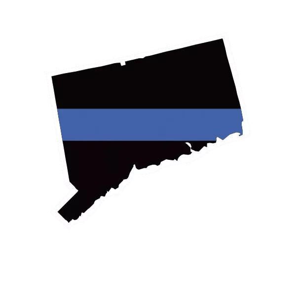 Connecticut State Shaped The Thin Blue Line Sticker Decal