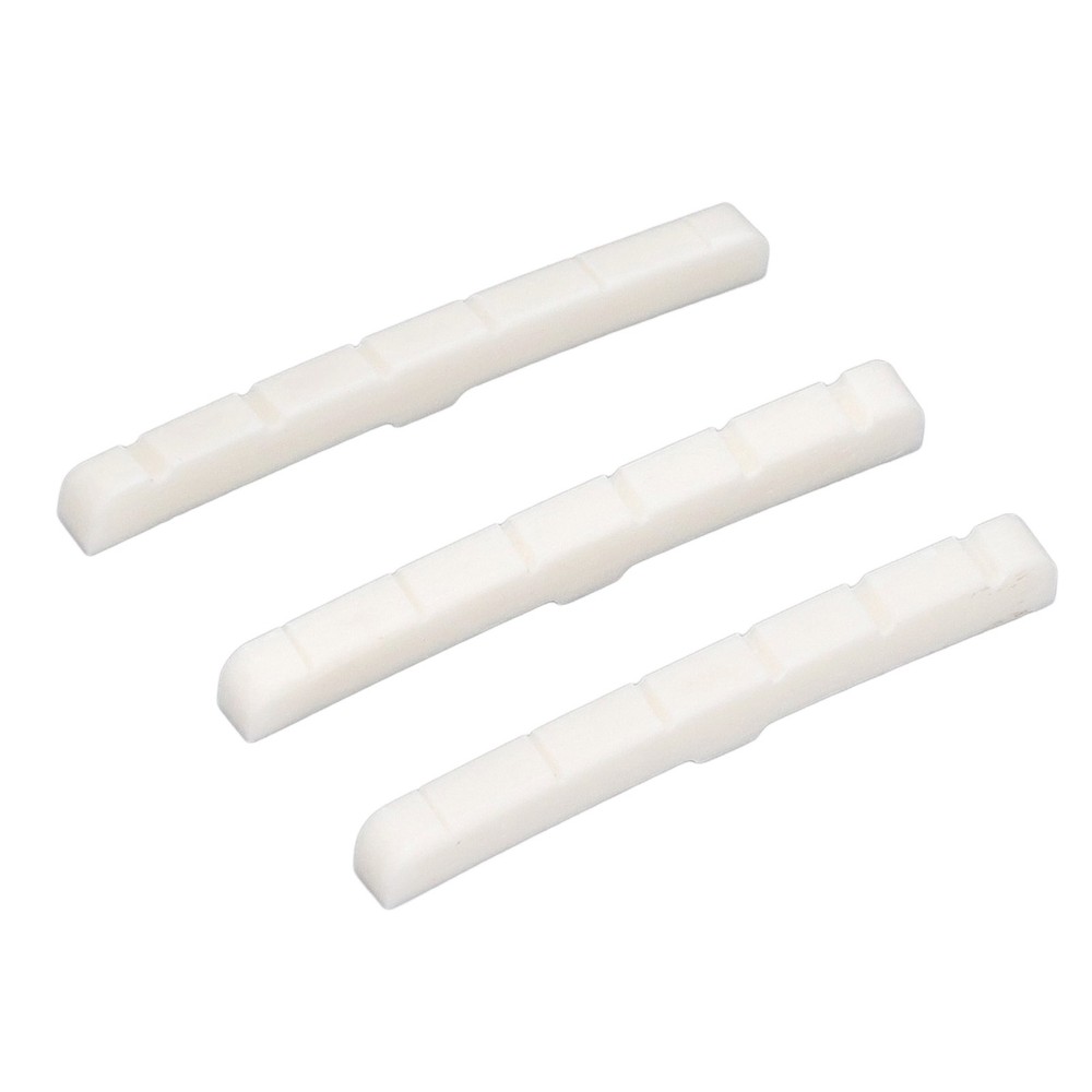 3Pcs 6 String Guitar Nut Flat Bottom Slotted Bone Guitar Nut Replacement For