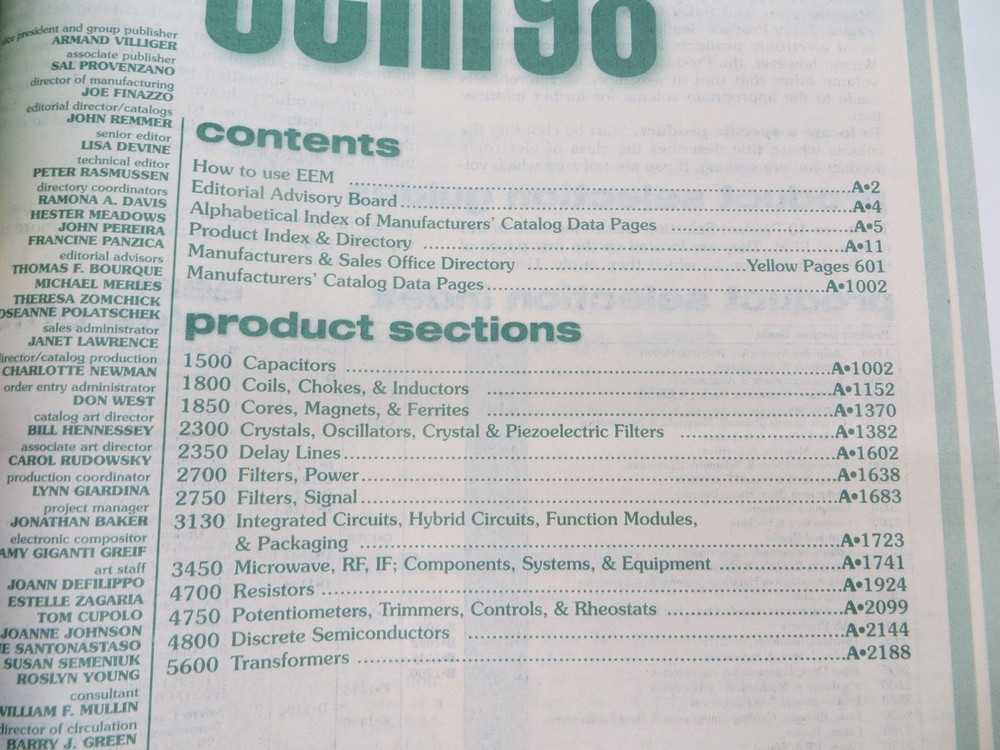 EEM 98 Electronic Engineers Master Catalog Volume A Electronic Components -