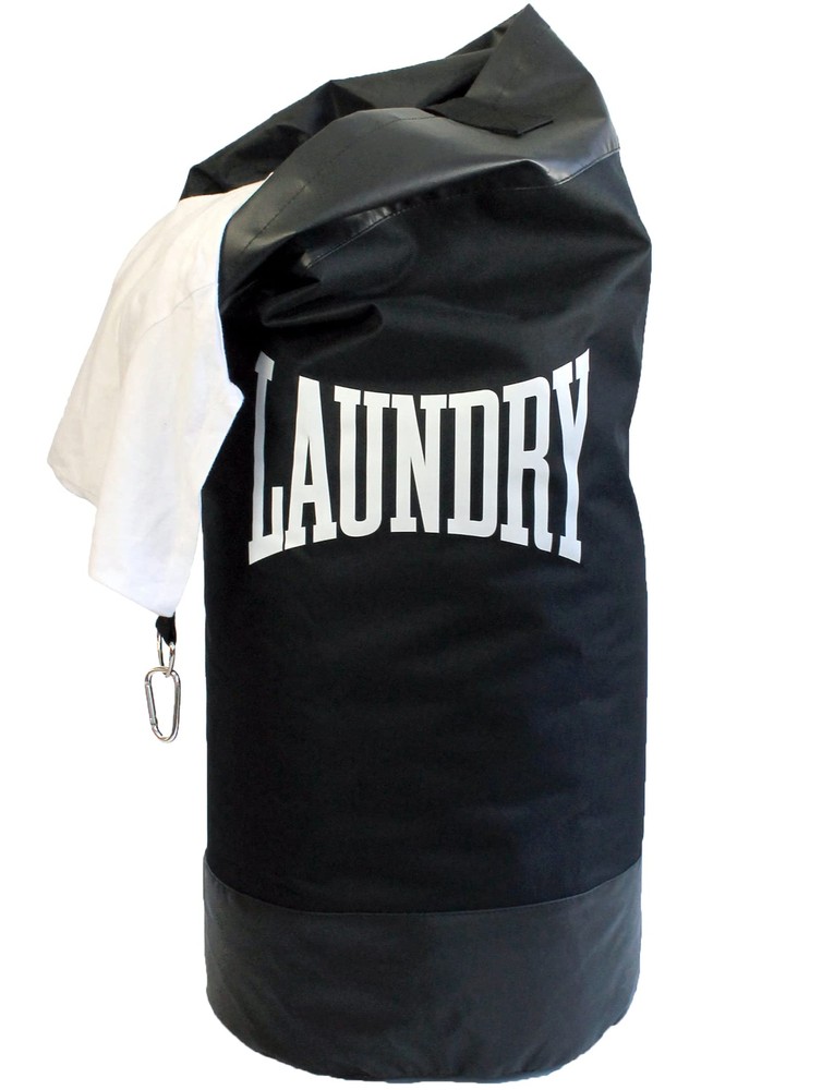 Laundry Bag Punching Bag Shaped Hamper Black Portable Foldable Handle 15