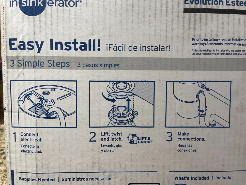 InSinkErator 1 hp Evolution Esteem + Garbage Disposal (Quiet Series,Lift &Latch)