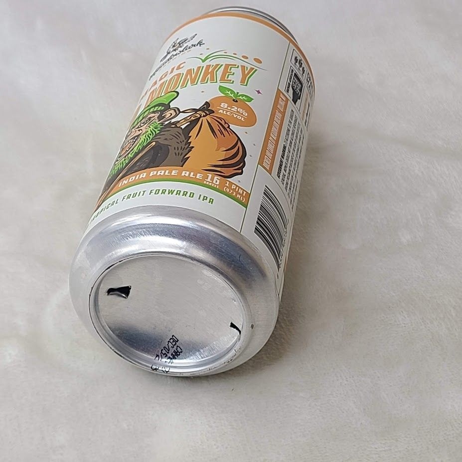 Meadowlark Brewing Magic Hobo Monkey IPA Beer Can Empty Bottom Opened Sidney MT