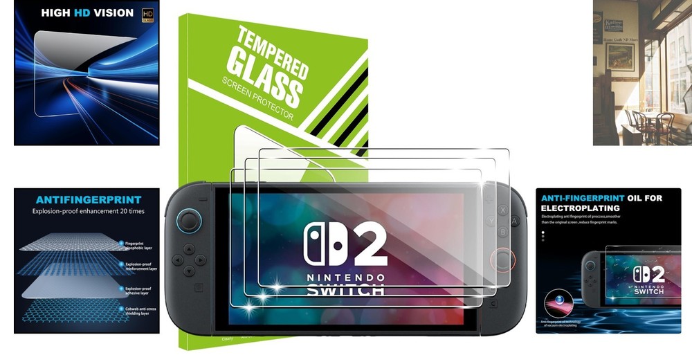 3-Pack Nintendo Switch Screen Protectors - Anti-Scratch Tempered Glass