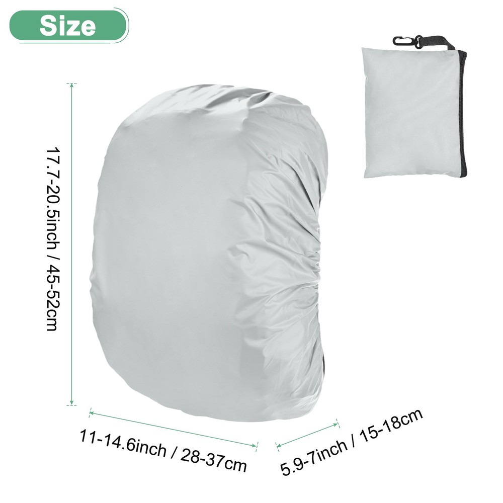 Waterproof Backpack Rain Cover, 30L-40L Backpack Cover [Silver]