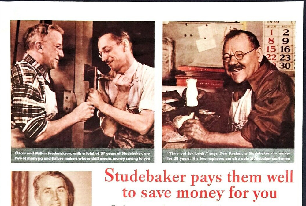 Vintage 1940 Studebaker car ad orignal print advertisement