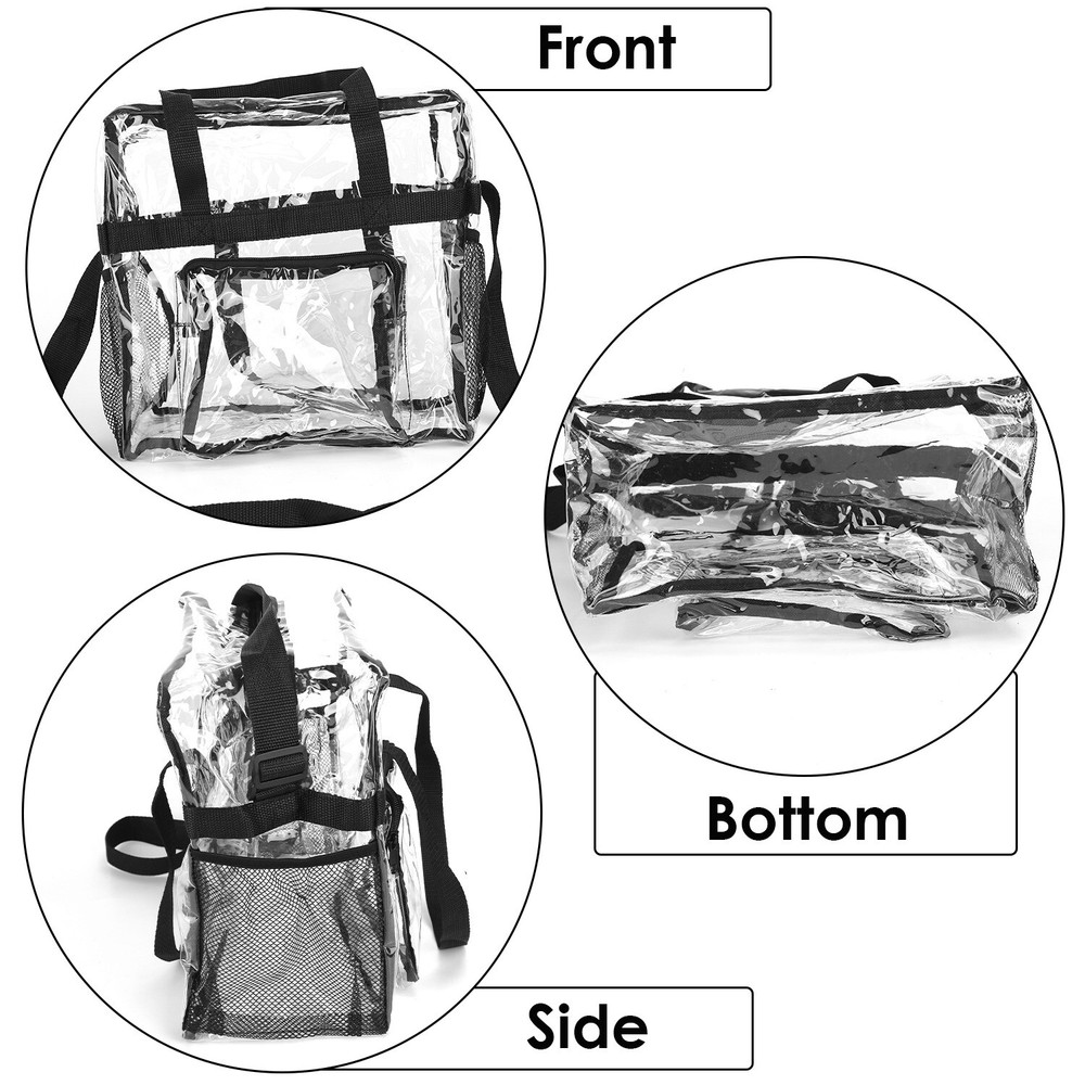 Stadium Approved Clear lunch Bag Front Storage Compartmen with Adjustable Strap