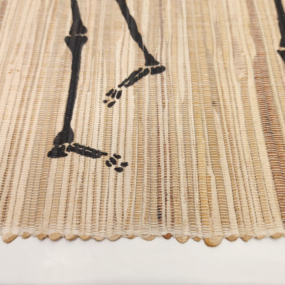 Halloween Table Runner Dancing Skeletons Wood 72.5"