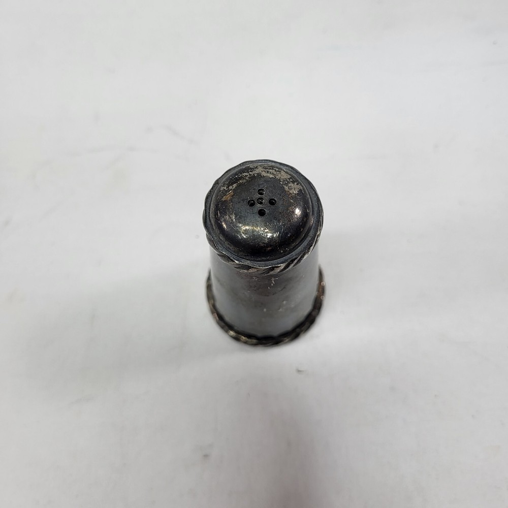 Vintage Silverplate Salt Shaker Tall India Decorative Tableware 3"
