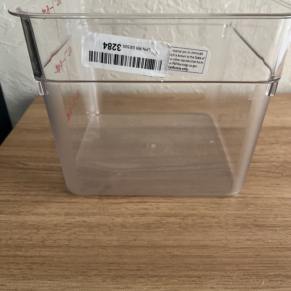 Square Food Container 6-Quart Polycarbonate Clear NSF (only container) NEW