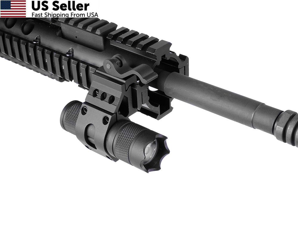 Monstrum 1 Inch Offset Picatinny Rail Mount for Flashlights with Quick...