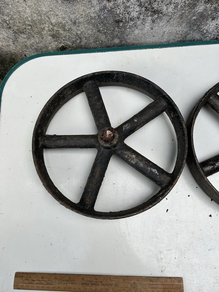 antique, rustic cast iron wheels