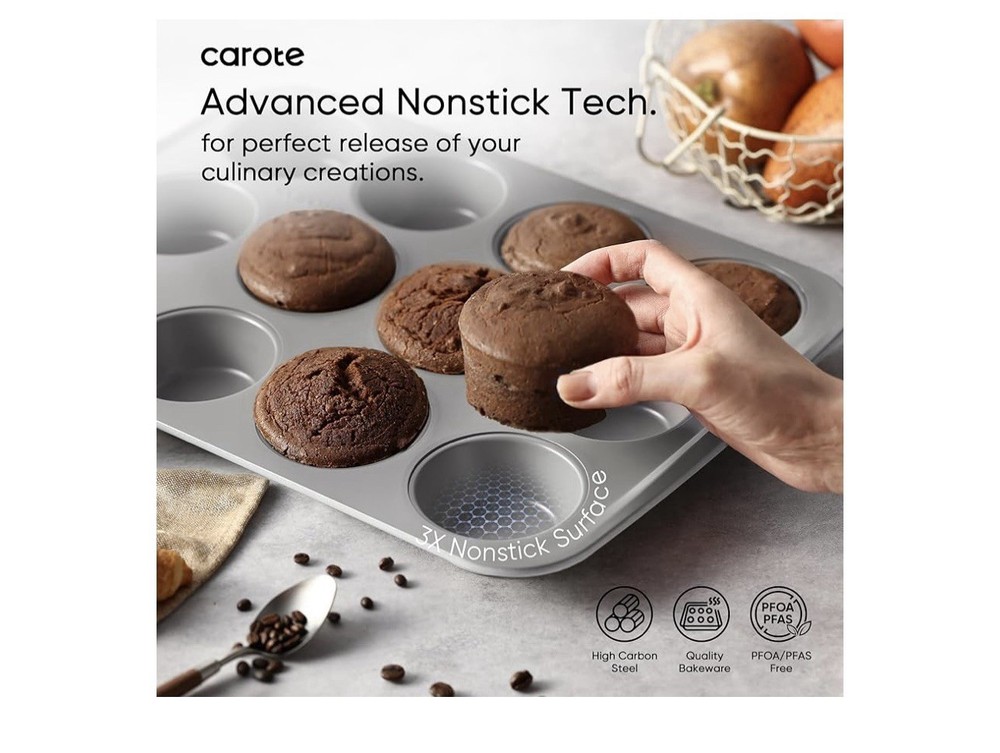CAROTE 7-Piece Nonstick Stackable Baking Pans Set - Bakeware Sets Including Cook