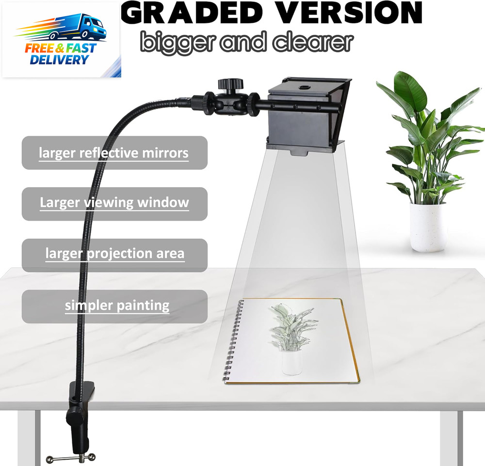 Camera Lucida Drawing Tool,Multi-Angle Fixture,Adjustable Pea Jig Projector Can