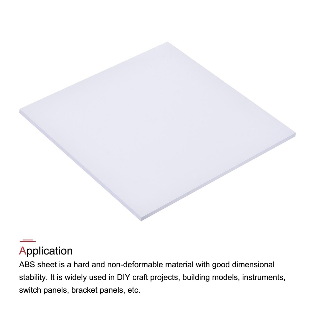 White ABS Plastic Sheet 10x10x0.24" for Building Model, Panel