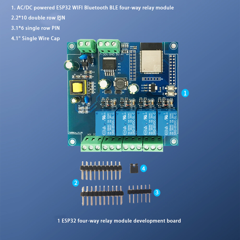 AC/DC ESP32 WIFI Bluetooth 4CH Relay Module ESP32- Development board