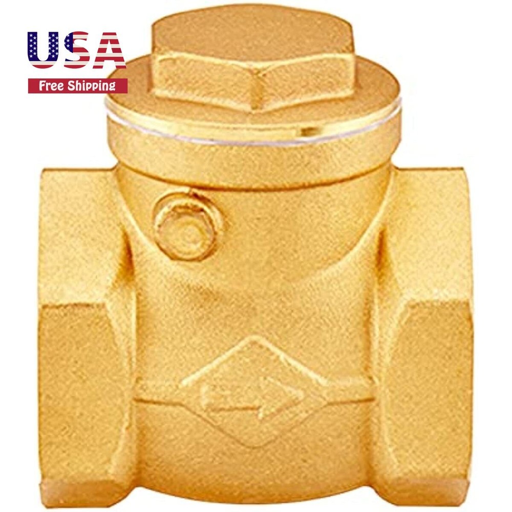 Solid Brass Horizontal Swing Check Valve 3/4" Female Thread Non-return One-Way