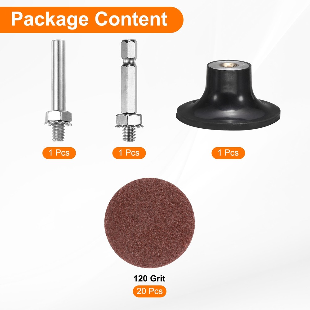 23pcs Quick Change Disc Set 2" Roll Lock Sanding Disc 120 Grits with Disc Holder